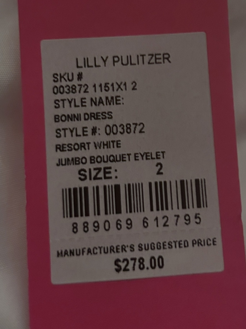 NWT Lilly Pulitzer bonni dress in resort white sz 2 - Picture 3 of 11
